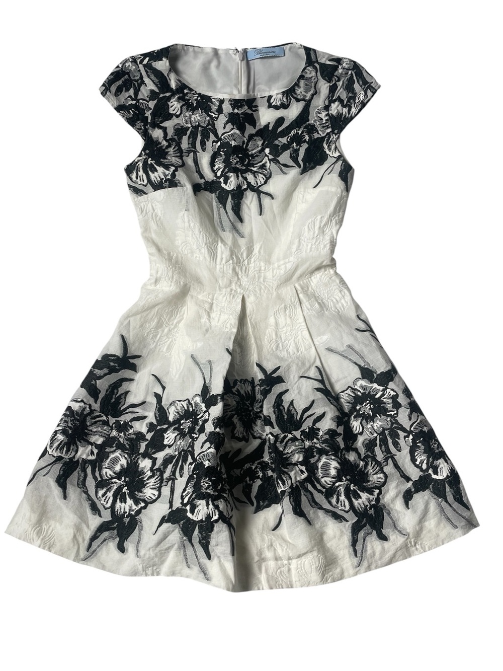Blumarine Made in Italy Floral Brocade Fit & Flare Dress